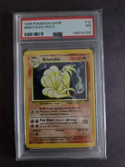 Pokemon TCG Ninetales Holo Unlimited Rare Card Base Set 12/102 PSA 7 NM - Image 1