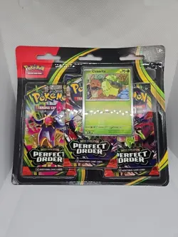Pokemon Perfect Order - Chikorita 3-Pack Booster Blister Factory Sealed - Image 1