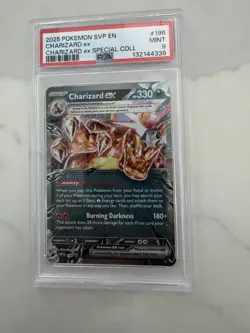 2025 POKEMON SVP EN-SV BLACK STAR PROMO #196 CHARIZARD EX PSA 9 - Image 1