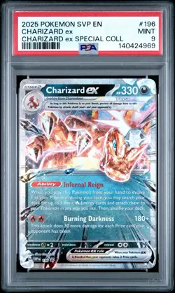 Pokemon 2025 SVP Special Collection Promo #196 Charizard EX PSA 9 - Image 1