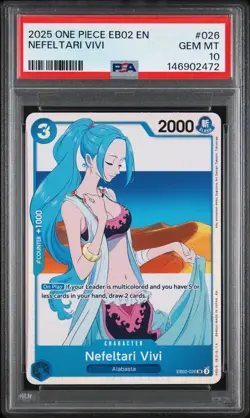PSA 10 2025 ONE PIECE EB02 ANIME 25TH COLLECTION 026 NEFELTARI VIVI - Image 1