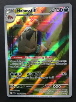 Mabosstiff 218/198 Scarlet & Violet Base ILLUSTRATION RARE HOLO Pokemon Card NM - Image 1