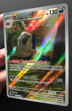 Mabosstiff 218/198 Scarlet & Violet Base ILLUSTRATION RARE HOLO Pokemon Card NM - Image 4