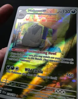 Mabosstiff 218/198 Scarlet & Violet Base ILLUSTRATION RARE HOLO Pokemon Card NM - Image 5