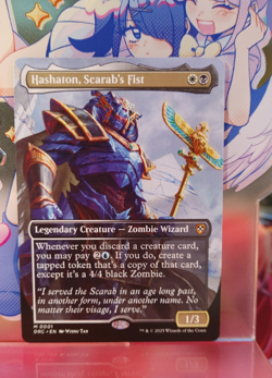 Hashaton, Scarab's Fist – Borderless – Commander: Aetherdrift – Near Mint - Image 1
