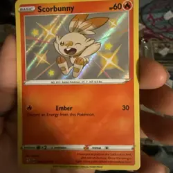 Scorbunny SV015/SV122 Shiny Holo Rare Pokemon TCG Shining Fates: Shiny Vault LP - Image 1