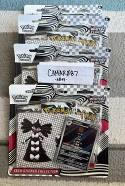 LOT OF 4: White Flare Tech Sticker Collection Gothitelle Pokemon TCG SEALED NEW - Image 1