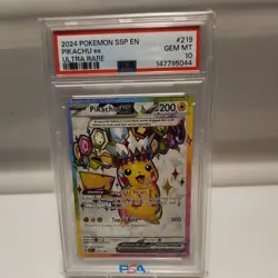 The Pokemon Company Pikachu ex Surging Sparks Ultra Rare Holo 219/191 PSA 10 - Image 1