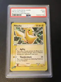2003 Pokemon Game Pikachu Holo Black Start Promo PSA 7 - Image 1
