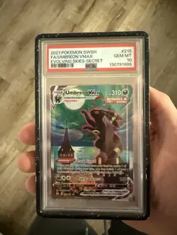 2021 POKEMON SWSH07-EVOLVING SKIES SECRET RARE #215 UMBREON VMAX HOLO PSA 10 - Image 1
