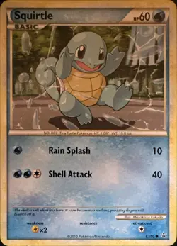 Squirtle 63/95 Common HGSS Unleashed Pokemon Lightly Played - Image 1