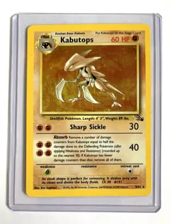 1999 Kabutops Pokemon Card LP Holo Fossil 9/62 WOTC - Image 1