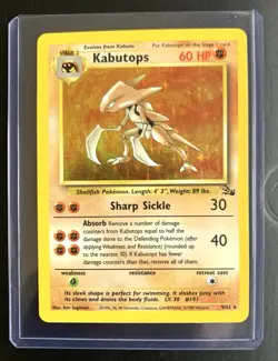 1999 Kabutops Pokemon Card LP Holo Fossil 9/62 WOTC - Image 4