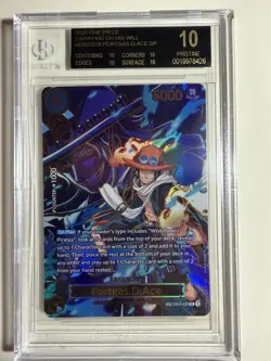 Black Label BGS 10 Portgas.D.Ace EB02-028 SP Carrying On His Will One Piece TCG - Image 1