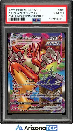 Pokemon 2021 Blaziken VMAX 201/198 Alt Art Chilling Reign GEM MINT PSA 10 - Image 1