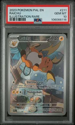 2023 POKEMON PAL EN-PALDEA EVOLVED ILLUSTRATION RARE #211 RAICHU PSA 10 - Image 1