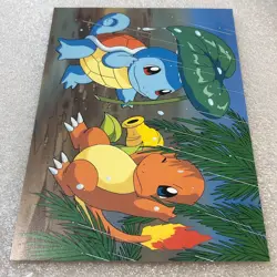 Pokemon 1997 Japanese Vintage Shogakukan Post Card - Charmander & Squirtle #1856 - Image 2