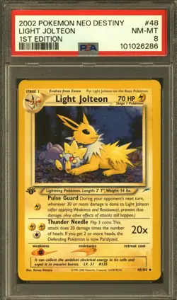 Pokemon Neo Destiny 1st Edition Light Jolteon 48/105 PSA 8 - Image 1