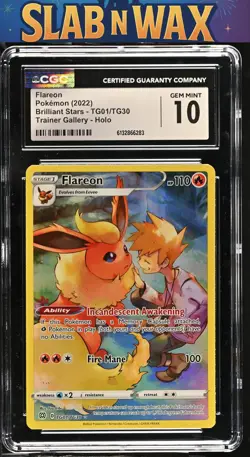 Pokemon tcg 2022 Brilliant Stars Flareon #TG01/TG30 CGC 10 - Image 1
