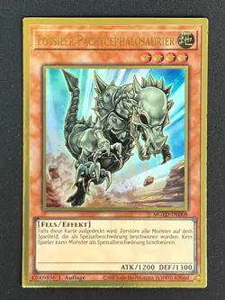 Fossiler Pachycephalosaurier MGED-DE008 Gold Rare Deutsch NM YUGIOH - Image 1