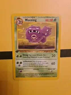 Weezing 45/62 1st Edition Fossil Uncommon Pokemon Card WOTC NM - Image 1