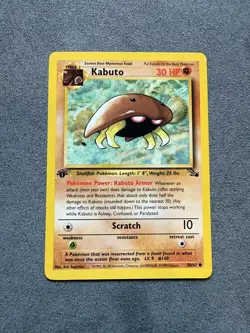 Pokemon TCG Kabuto Fossil 1st Edition Common Card 50/62 NM Condition - Image 1