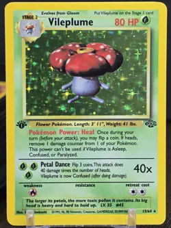 Pokemon Card TCG Vileplume 1st Edition 15/64 Jungle 1999 Holo Rare Vintage - Image 5