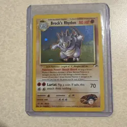 Pokemon TCG Brock’s Rhydon Gym Heroes #2/132 Holo Rare LP Unlimited - Image 1