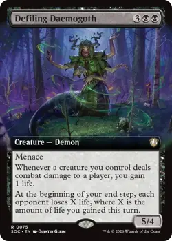 Defiling Daemogoth (Extended Art) (R) #75 SOC MTG NM - Image 1