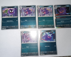 Pokemon TCG Paldean Fates Gastly Haunter Gengar Holo Card Lot 6 Cards - Image 1
