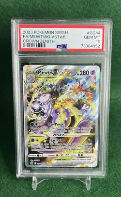 2023 Pokemon Mewtwo VSTAR Crown Zenith Galarian Gallery GG44 Ultra PSA GEM MT 10 - Image 1