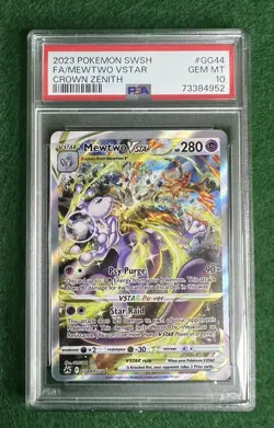 2023 Pokemon Mewtwo VSTAR Crown Zenith Galarian Gallery GG44 Ultra PSA GEM MT 10 - Image 2