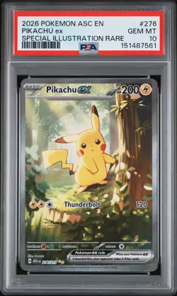 2026 POKEMON ASC EN-ASCENDED HEROES SPECIAL ILLUSTRATION RARE PIKACHU EX PSA 10 - Image 1