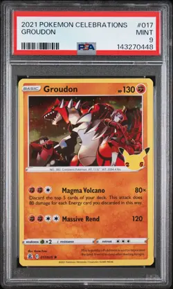 2021 POKEMON CELEBRATIONS #017 GROUDON PSA 9 - Image 1