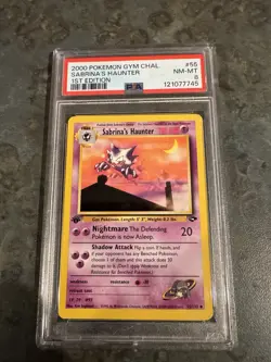 2000 POKEMON GYM CHALLENGE 1ST ED #55 SABRINA'S HAUNTER PSA 8 - Image 1