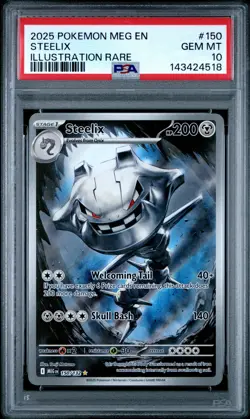 2025 POKEMON MEG EN-MEGA EVOLUTION ILLUSTRATION RARE #150 STEELIX PSA 10 - Image 1