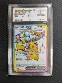 Pokemon TCG Surging Sparks Pikachu EX 219/191 Gem Mint Ace 10 Perfect Sub Grades - Image 1