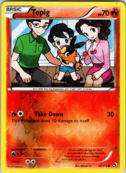 Tepig 25/113 Legendary Treasures Pokemon LP Reverse Holo - Image 1