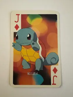 Pokemon Poker 1997 Nintendo Playing Card Vintage J diamond Squirtle#3129-creased - Image 1