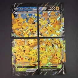 Pokemon Pikachu V-UNION Holo Lot Box Topper English 4 Cards V-UNION Set - Image 1