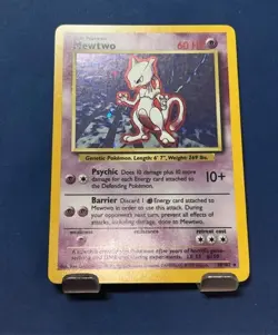 Pokemon TCG Mewtwo Base Set Holo Foil Rare Card 10/102 Vintage Card 1999 LP - Image 1