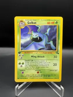 Golbat 34/62 Fossil 1st Edition Non-Holo Uncommon Pokemon Card NM - Image 1