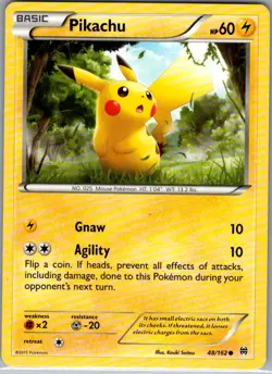 Pikachu 48/162 Non Holo XY - BREAKthrough - Pokemon Card - LP - Image 1