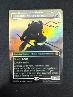 Leonardo, Sewer Samurai (BORDERLESS FOIL) - TMNT (Magic) NM - Image 1