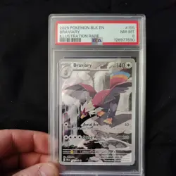 2025 POKEMON BLK EN-BLACK BOLT ILLUSTRATION RARE #155 BRAVIARY PSA 8 - Image 1