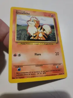 Pokemon Growlithe 1999 #28/102 VERY RARE old base set vintage wotc Euc - Image 1