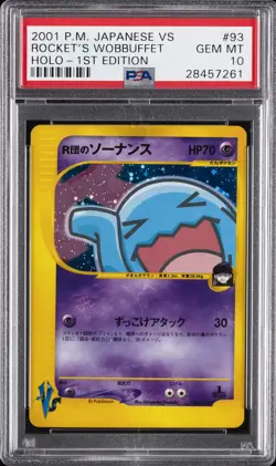 2001 POKEMON JAPANESE VS 1ST EDITION #093 ROCKET'S WOBBUFFET-HOLO PSA 10 - Image 1