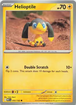 Helioptile 052/132 Common Mega Evolution Pokemon Near Mint - Image 1