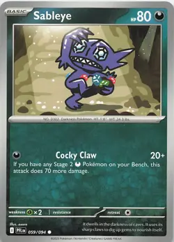 Sableye 059/094 Common Phantasmal Flames Pokemon Near Mint - Image 1