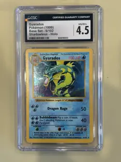 Pokemon Gyarados Shadowless Base Set - 1999 CGC 4.5 VG/EX+ - Image 1